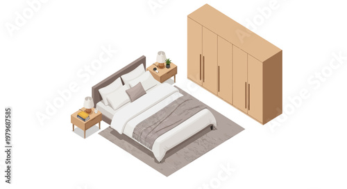 Modern Bedroom Furniture Interior.