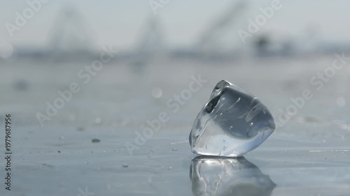 A piece of ice on the ice of Lake Baikal