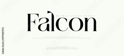 Falcon Abstract Fashion font alphabet. Minimal modern urban fonts for logo, brand etc. Typography typeface uppercase lowercase and number. vector illustratio