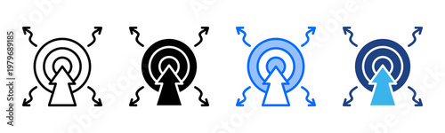 Direction Setting icon set multiple style collection