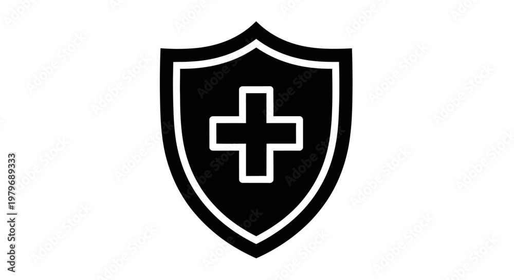 Fototapeta premium Medical Shield Protection Health Symbol.