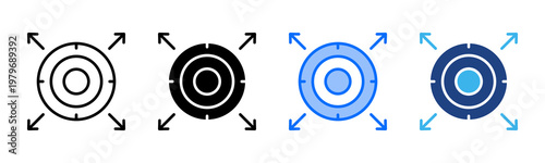 Vision Axis icon set multiple style collection