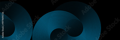 Blue abstract background with glowing circles. Swirl circular lines pattern. Geometric spiral. Twirl element. Modern graphic design. Futuristic technology concept.