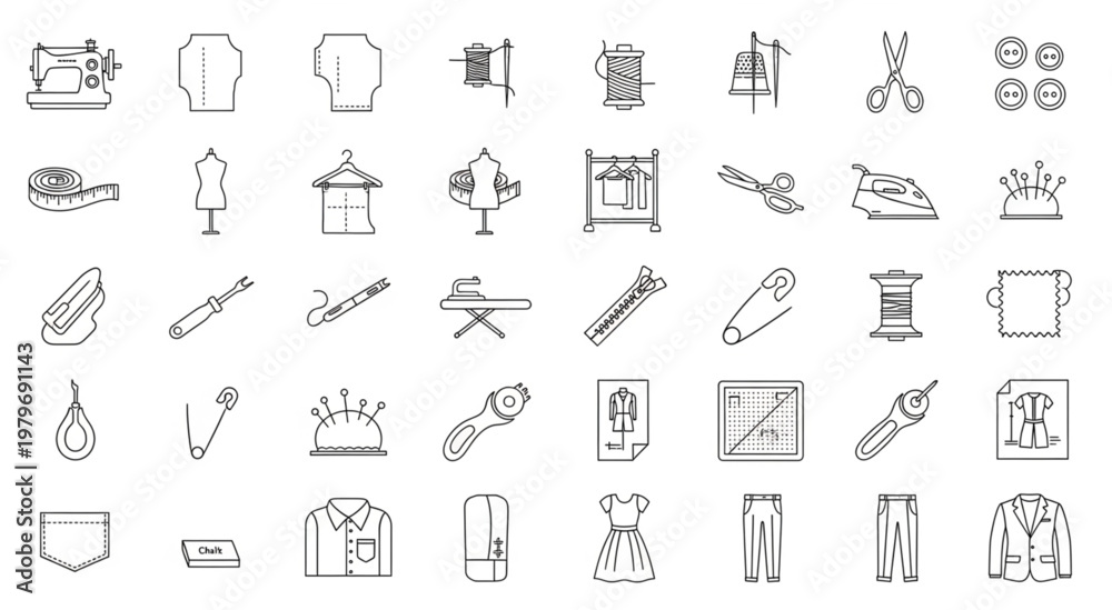 Obraz premium Collection of sewing tools and equipment, a comprehensive set of tailoring essentials.