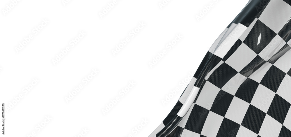 Fototapeta premium Close-up of a checkered flag waving in the wind. Symbol of racing, speed, and victory. Perfect for sports and competitio