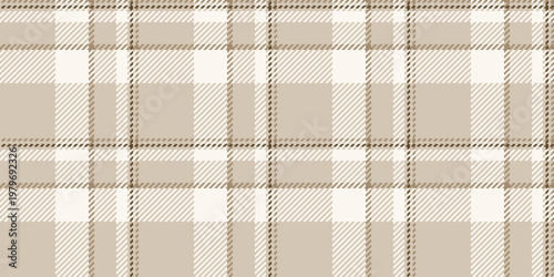 Tweed background tartan fabric, classy seamless plaid textile. Strip pattern check texture vector in light and white colors.