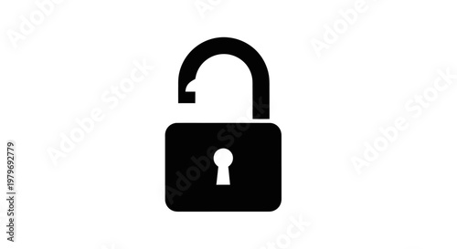 Open Padlock with Keyhole Visible.