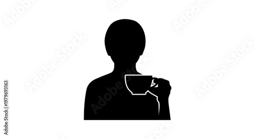 Person Holding Coffee Cup Silhouette.