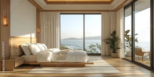 White and wooden bedroom corner