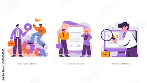 Creative team collaborating with modern technology and design concepts Vector