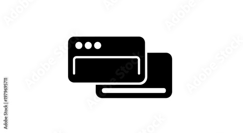 Simple black credit card icon.