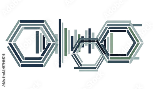 A modern DNA double helix vector graphic in a minimalist design style