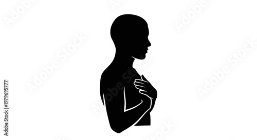 Silhouette of a young man.