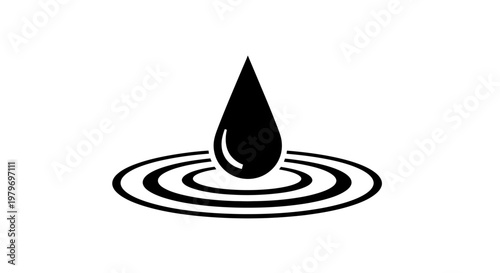 Single water drop making ripples.