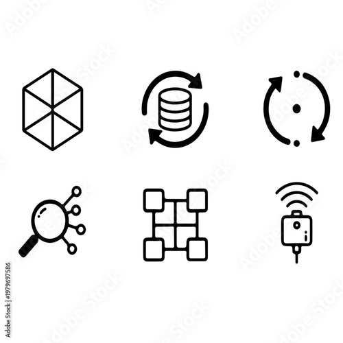 digital twin technology and rag pipeline data visualization icons