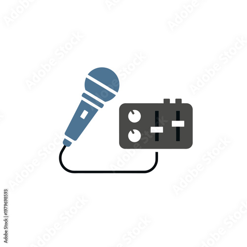 Microphone plugged into electrical outlet.