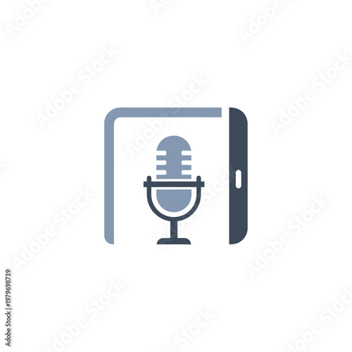Smartphone voice recorder app icon design.