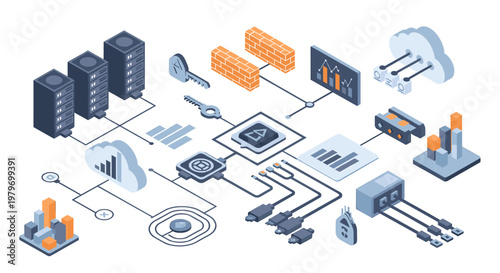 A modern illustration showing data analysis and inspection, representing business growth and strategic decision-making for marketing and website visua