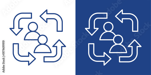 User Interaction  Blue And White Icon Style Collection