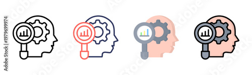 Analytical Skill icon sheet multiple style collection