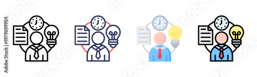 Organization Skills icon sheet multiple style collection