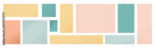 Wallpaper Mural Set of square and rectangle backgrounds with halftone shadow texture effect. Vector illustration Torontodigital.ca