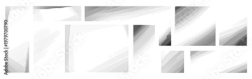 Wallpaper Mural Set of square and rectangle backgrounds with halftone shadow texture effect. Vector illustration Torontodigital.ca