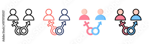Gender Identity icon set multiple style collection