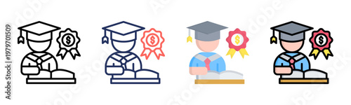 Award icon set multiple style collection