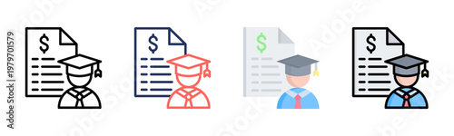 Sponsorship icon set multiple style collection