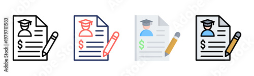 Contract icon set multiple style collection