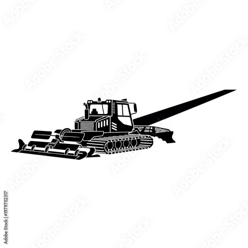 Vector Illustration of a Snow Groomer Machine.