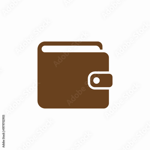 A brown wallet with a flap closure sits on a plain surface