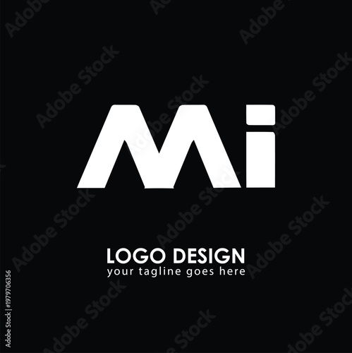 MI MI Logo Design, Creative Minimal Letter MI MI Monogram
