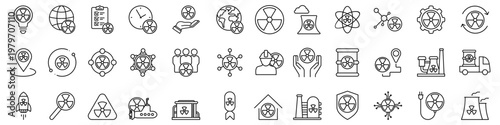 Radiation icon vector set. Nuclear energy Illustration sign collection. Emitting symbol. Nuclear waste logo.
