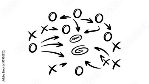 Circular diagram depicting state transitions with start and end states marked Vector