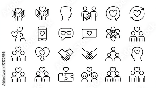 Collection of diverse icons representing various household and office appliances Vector