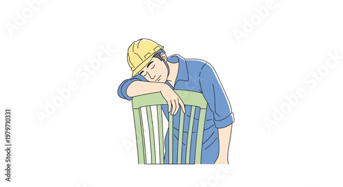 Sad woman leaning on green railing.