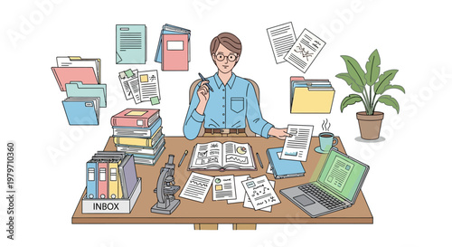 Man sitting at a desk with papers.