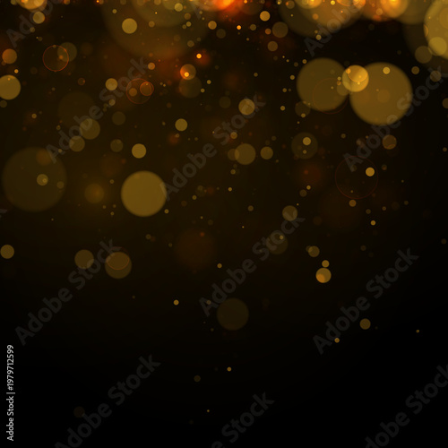 Foto Floating golden dust glows with soft shimmer