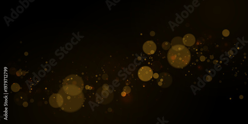 Foto Golden glitter dust glows with radiant flowing light