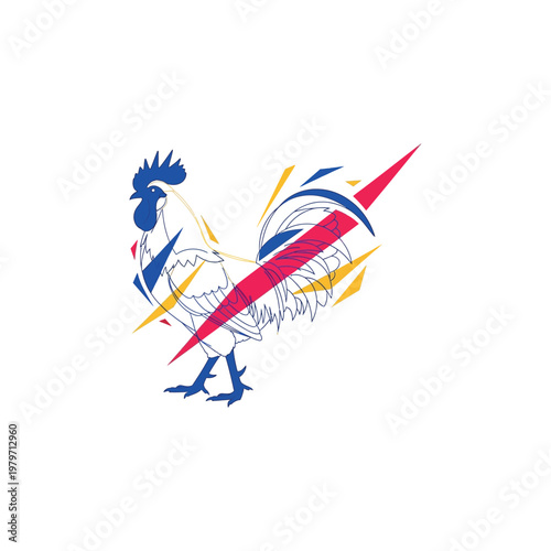 Rooster Bird Animal Illustration Design.