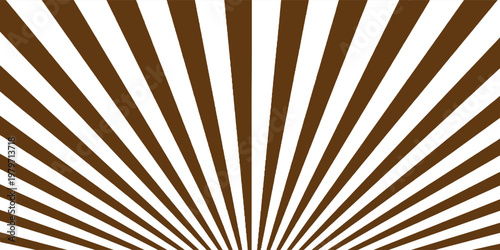 Obraz na płótnie Vibrant abstract background featuring a bold sunburst pattern with alternating brown and white radial rays emerging from a central base