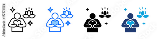 Stress Relief Icon Set Multi Style Vector Illustration