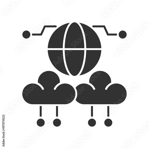 Cloud Computing Icon - Global Internet Icon