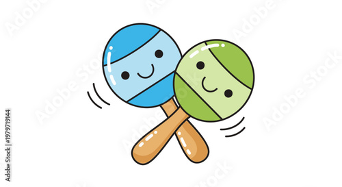 Cinco de Mayo Maracas Illustration - Happy Mexican Rattles Cartoon Vector Icon