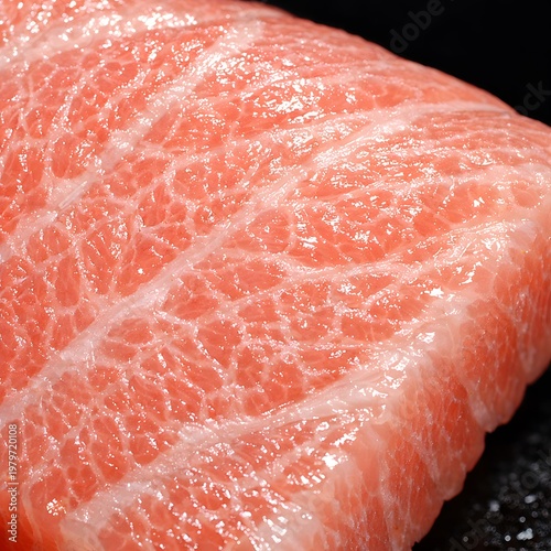 Macro shot of Otoro Tuna Marbling