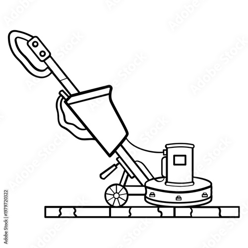 concrete floor grinding machine concept, marble polishing machine vector icon design,