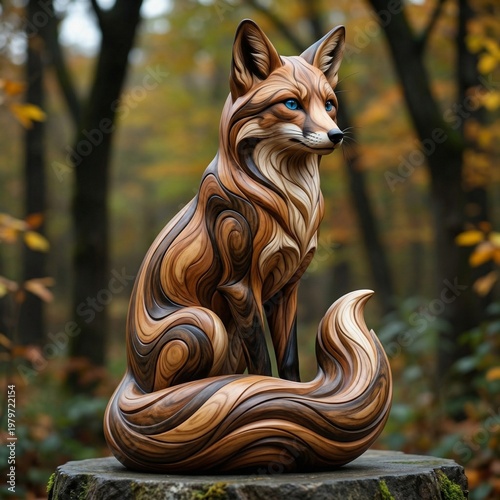 A fluffy feline pet with striking stripes rests on a rustic wooden background, capturing the majestic essence of a wildcat predator in a serene nature setting