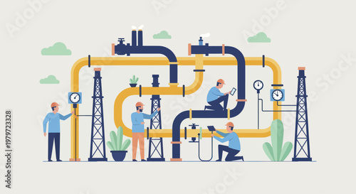 Industrial Pipeline System Maintenance and Operation.